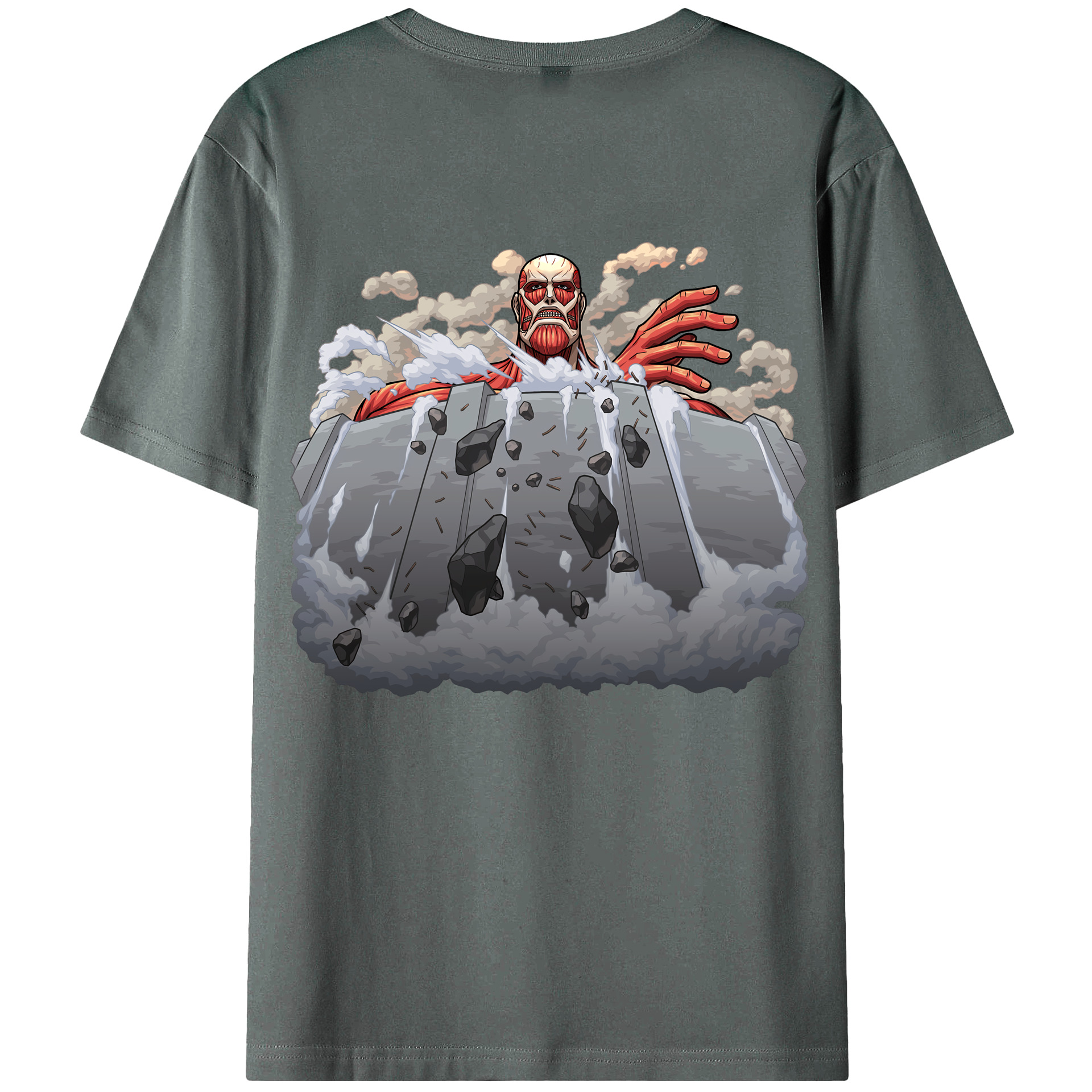 （画像用） 進撃の巨人 Attack on Titan 綿100％ メンズ半袖Tシャツ（バックプリント） 通気性